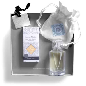 Rose et Marius Les parfums d'ambiance vaporisateurs COFFRET SPRAY D'INTÉRIEUR & CARREAU PARFUME "Ma madeleine de Proust"