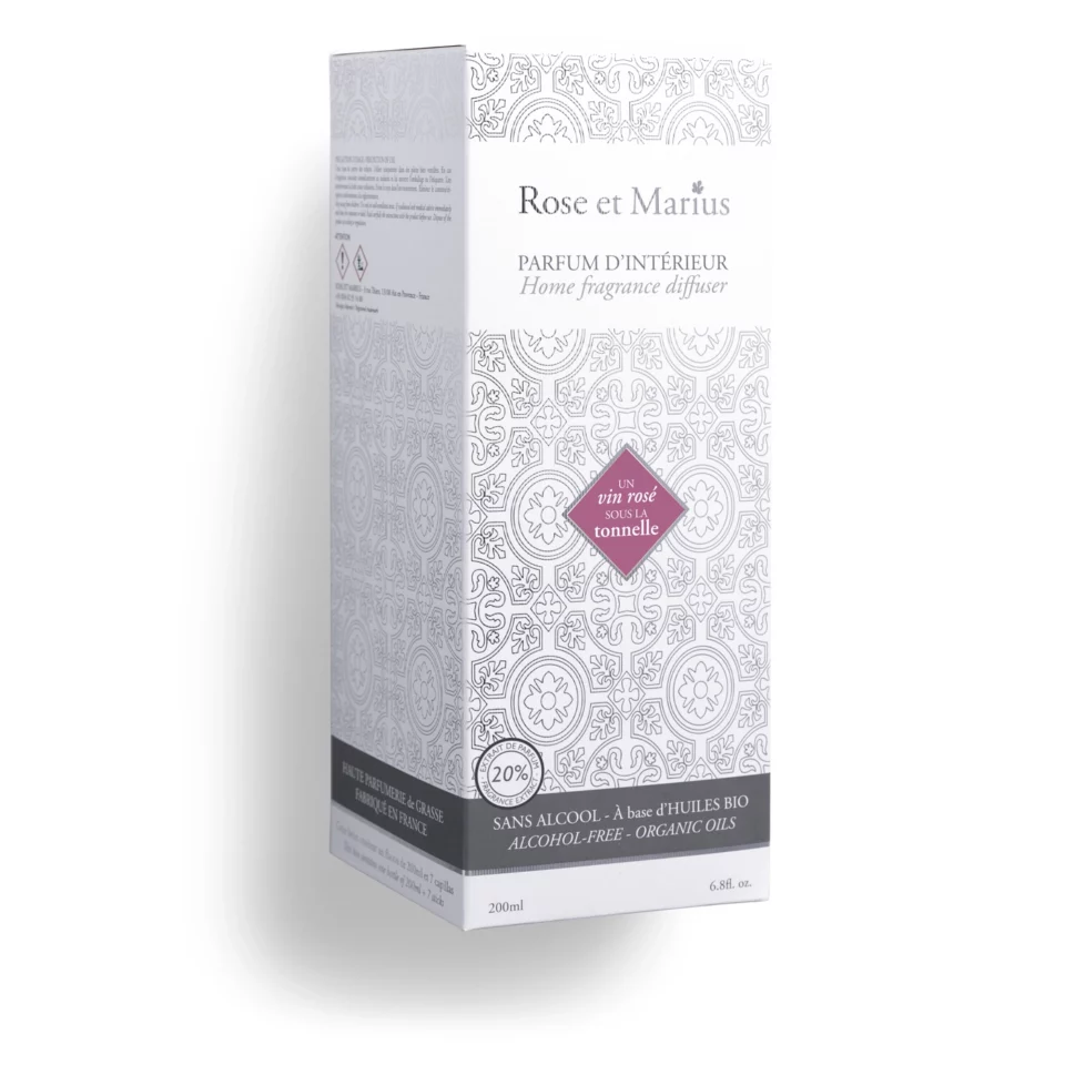 Rose et Marius DIFFUSEUR DE PARFUM D'INTÉRIEUR Vin rosé sous la tonnelle