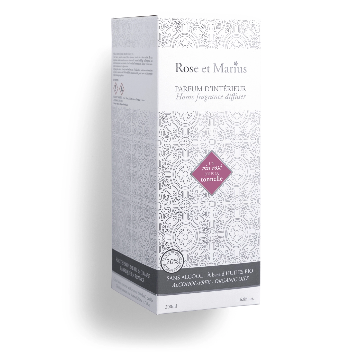 Rose et Marius DIFFUSEUR DE PARFUM D'INTÉRIEUR Vin rosé sous la tonnelle